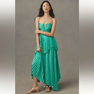 Acler Islington Pleated Tiered Midi Dress